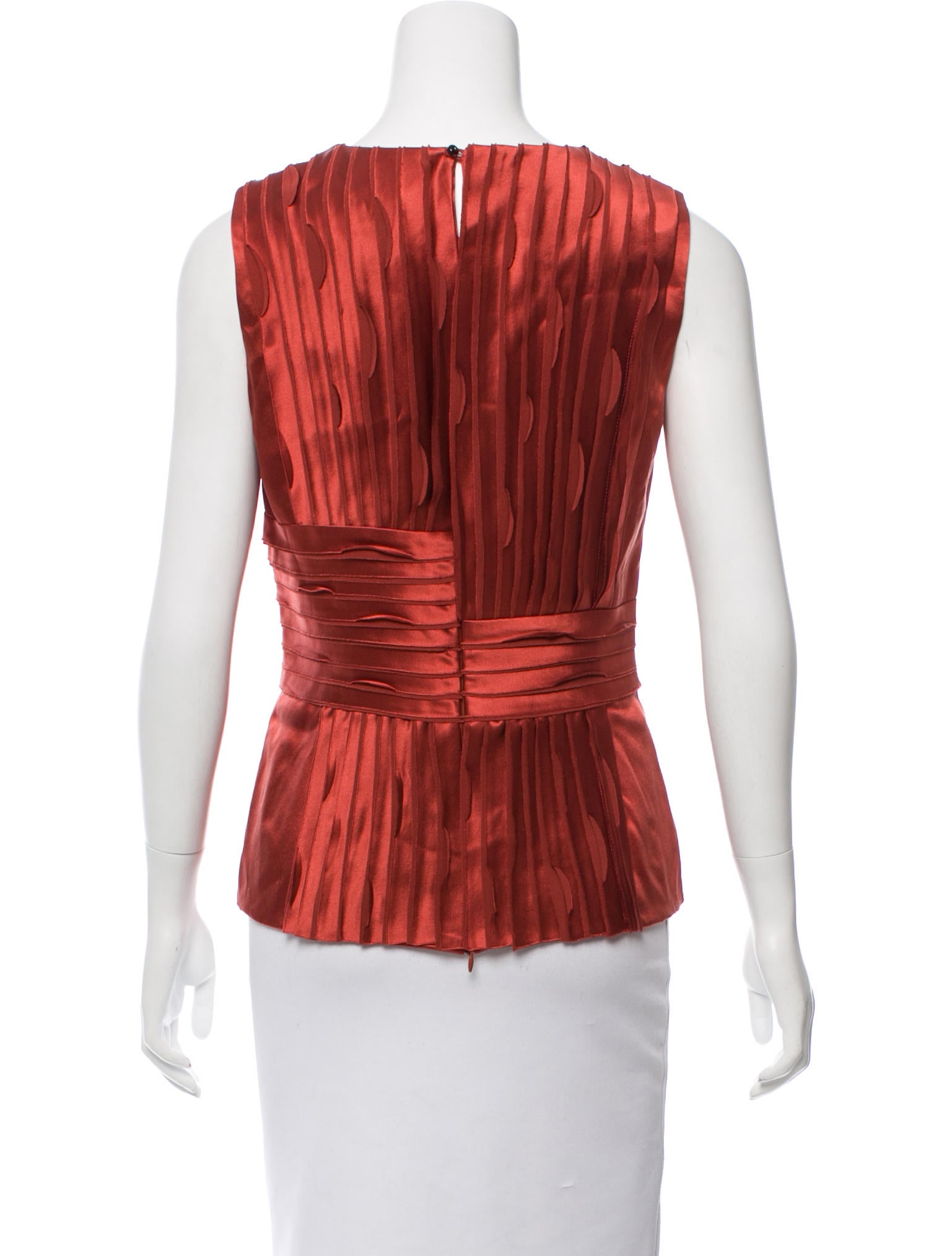 Oscar de la Renta Silk Sleeveless Top Clothing OSC55511 The RealReal