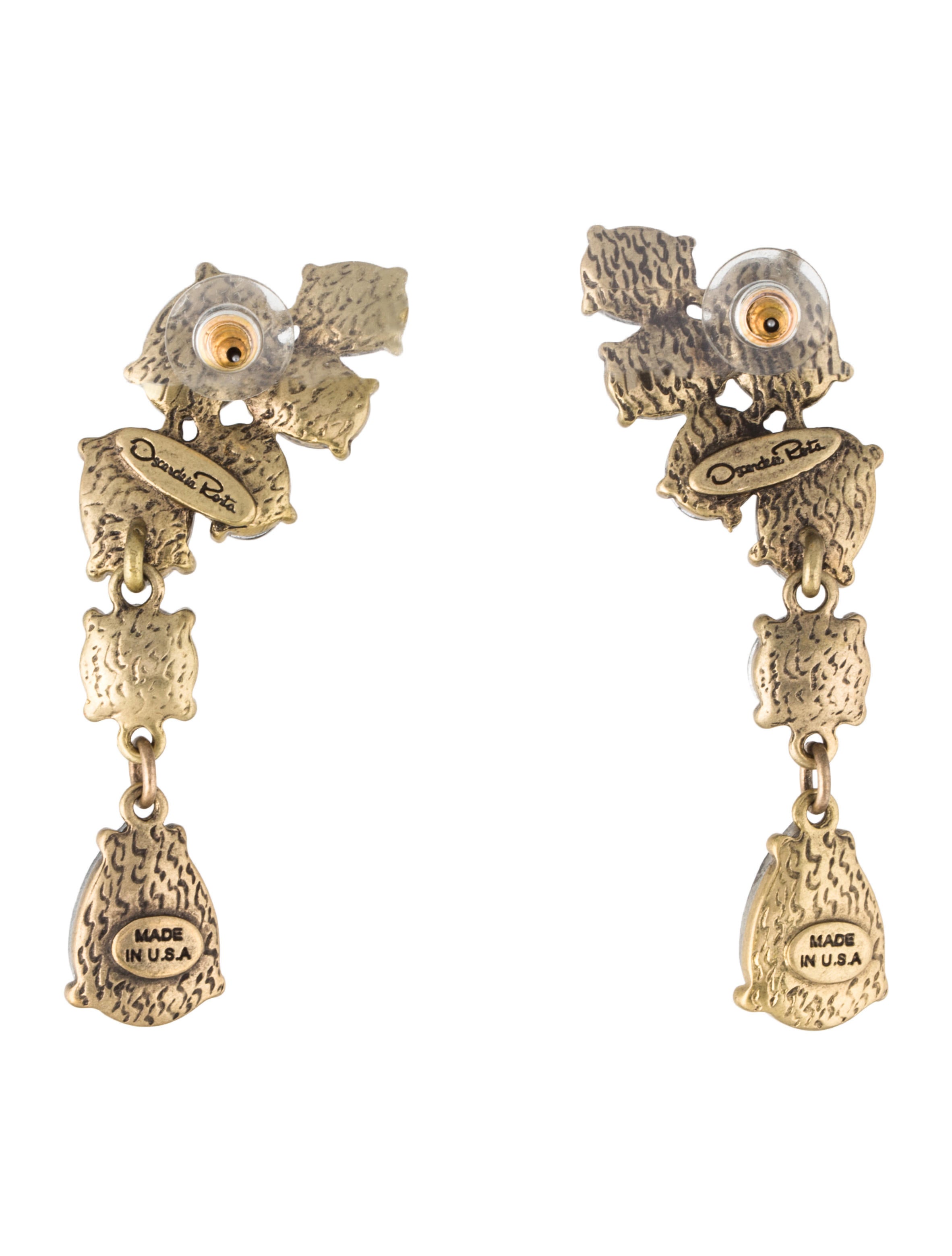 Oscar de la Renta Crystal Asymmetrical Earrings Earrings OSC58275 The RealReal