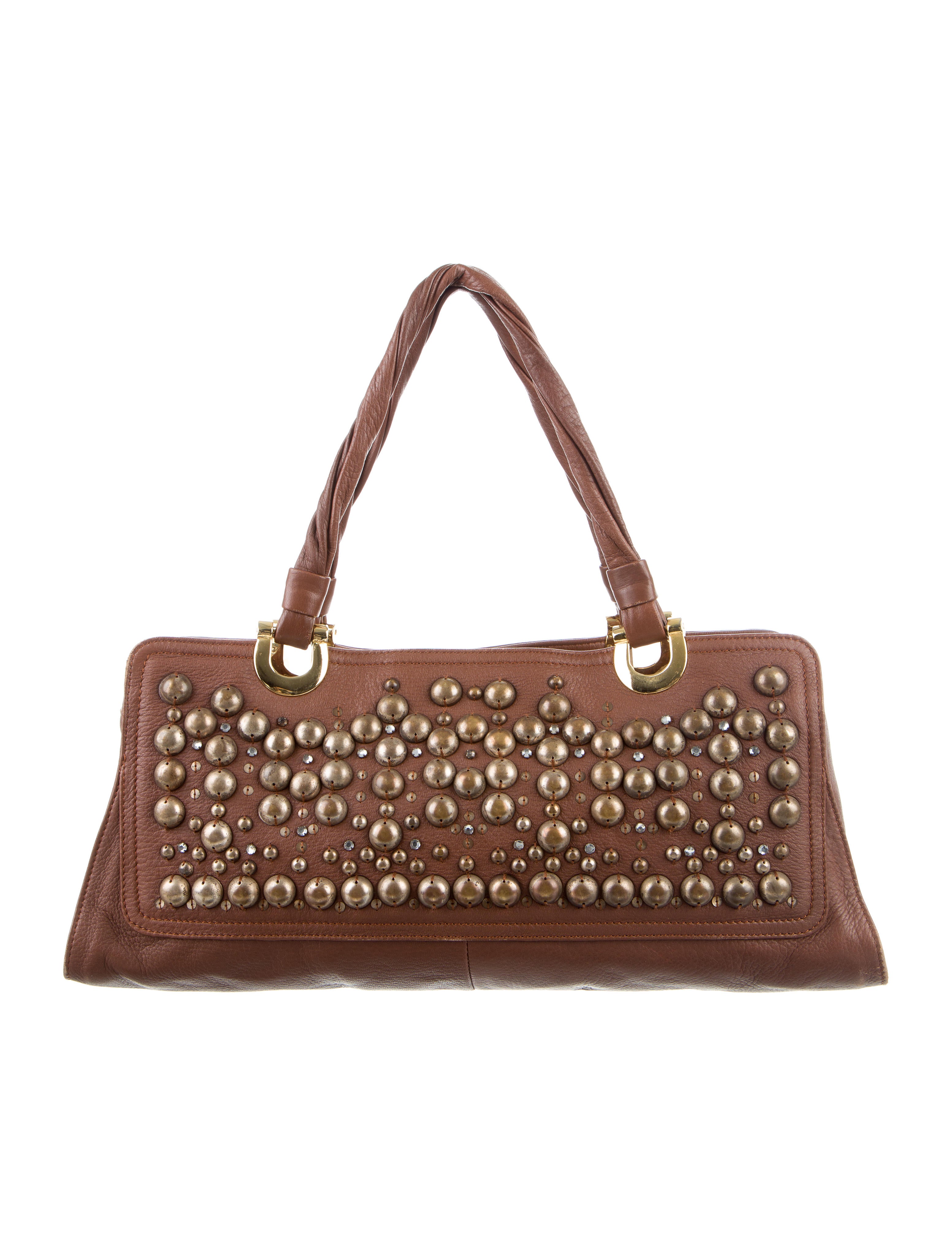 Oscar de la Renta Embellished Shoulder Bag Handbags OSC61126 The