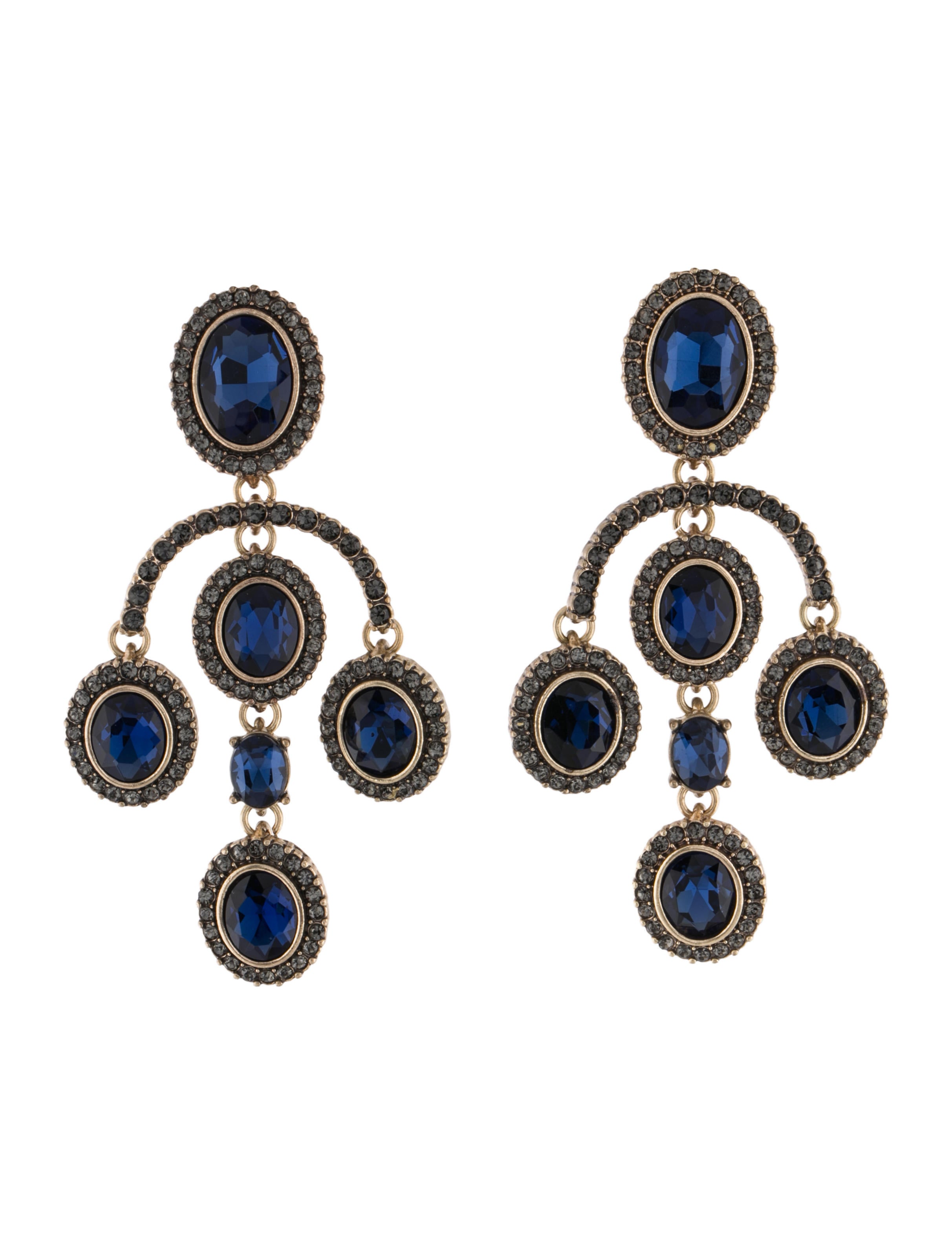 Oscar De La A Crystal Clip On Chandelier Earrings Crystal Clip On Chandelier Earrings