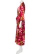 Oscar de la Renta Printed Satin Robe