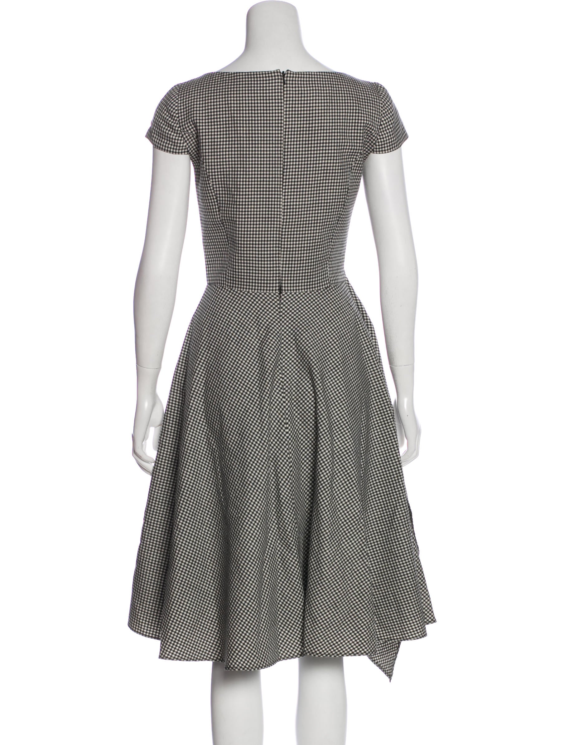 Oscar de la Renta Gingham Wool Dress - Clothing - OSC73529 | The RealReal