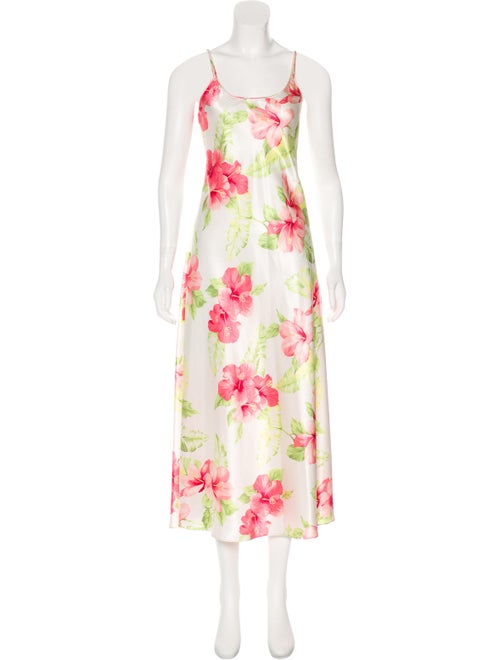 Oscar de la Renta Hibiscus Maxi Dress White