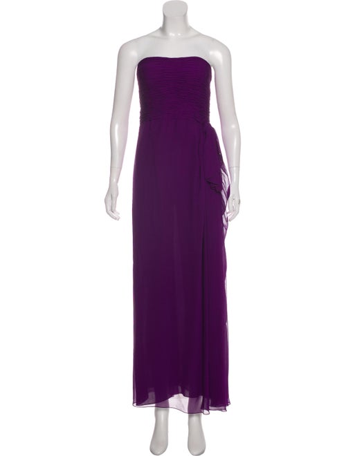 Oscar de la Renta Strapless Maxi Dress Purple