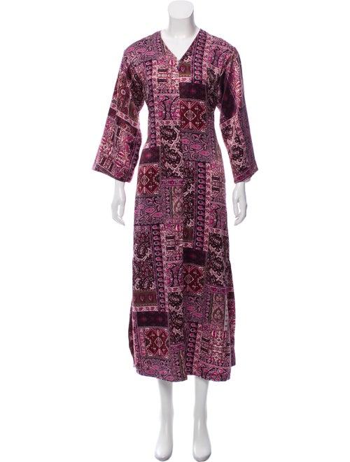 Oscar de la Renta Printed Maxi Dress Pink