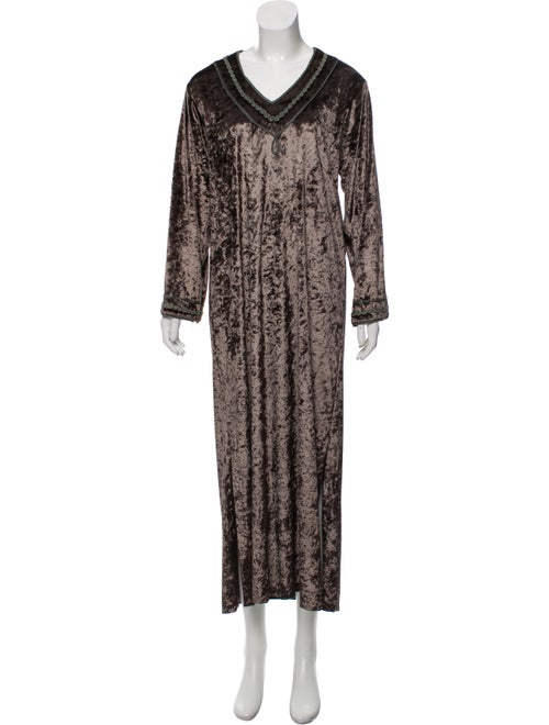 Oscar de la Renta Velvet Maxi Dress Green