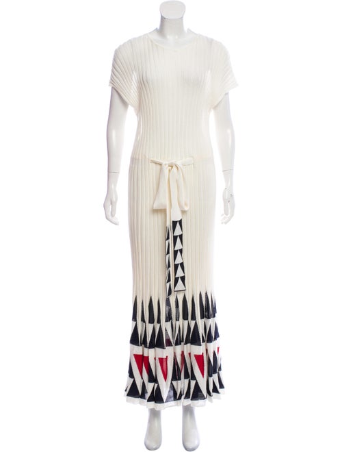 Oscar de la Renta Printed Maxi Dress White
