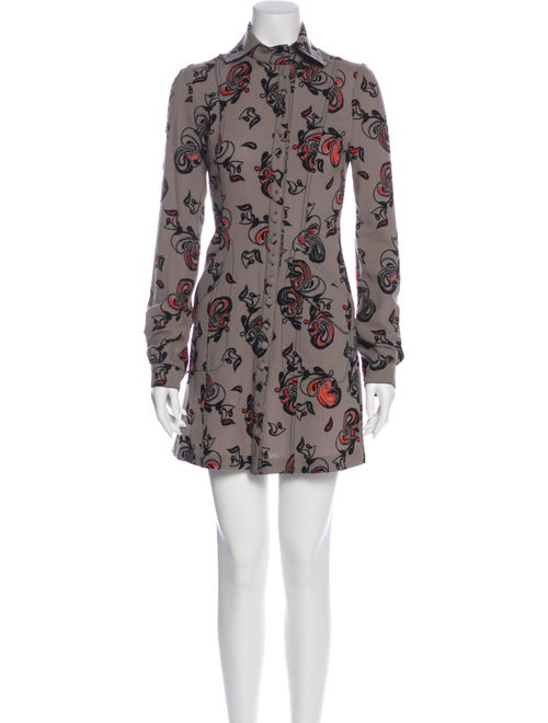 Ossie Clark Virgin Wool Mini Dress Wool
