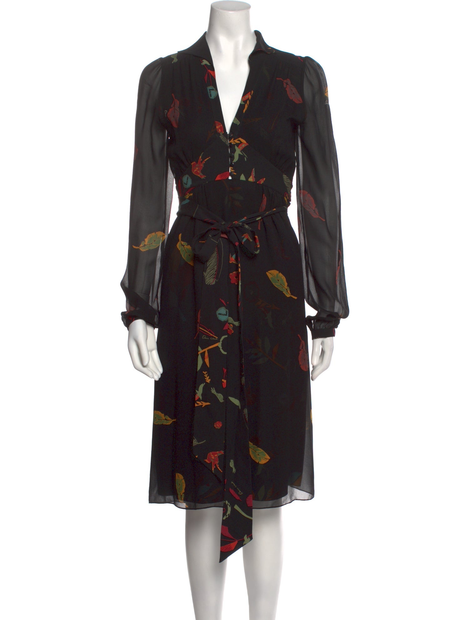 Ossie Clark Silk Midi Length Dress