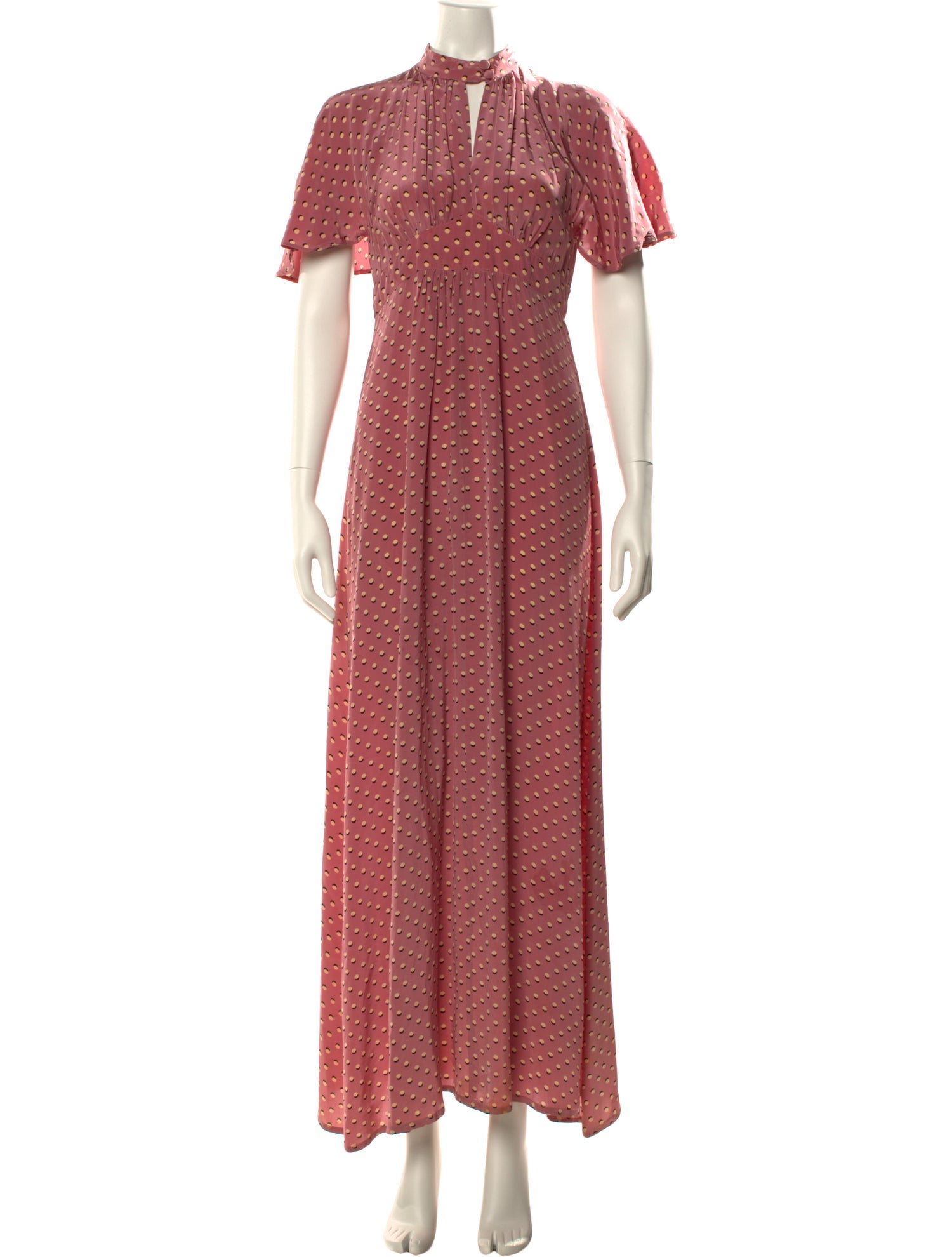 Ossie Clark Vintage Long Dress in Pink, Women's XL