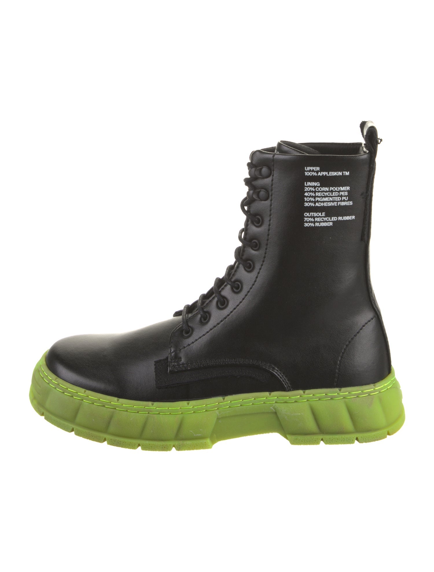 VIRÓN Leather Graphic Print Combat Boots w/ Tags