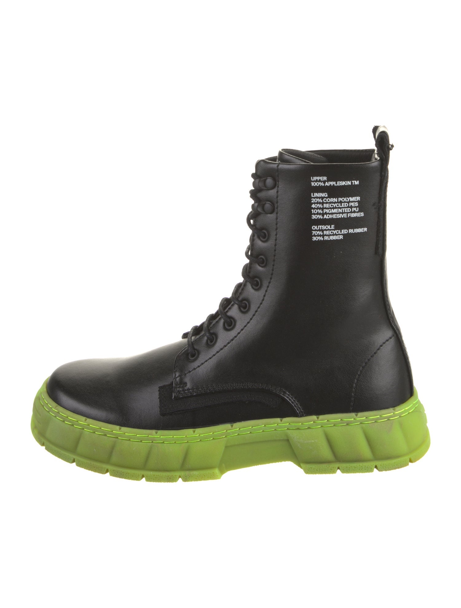 VIRÓN Leather Graphic Print Combat Boots w/ Tags