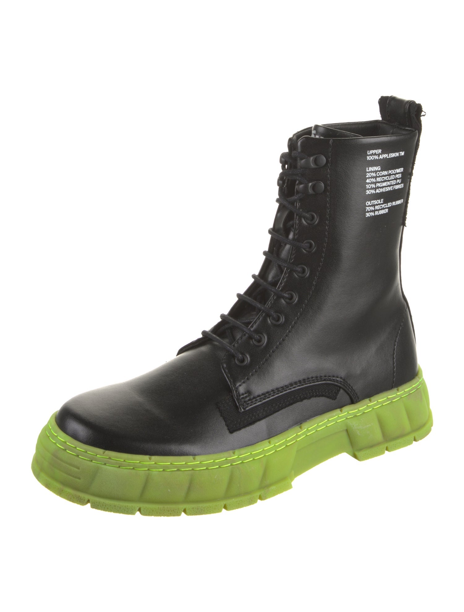 VIRÓN Leather Graphic Print Combat Boots w/ Tags