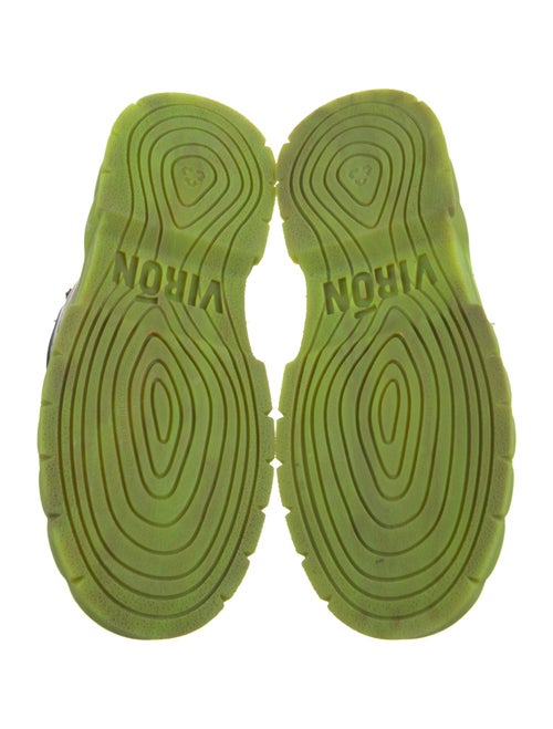 VIRÓN Leather Graphic Print Combat Boots