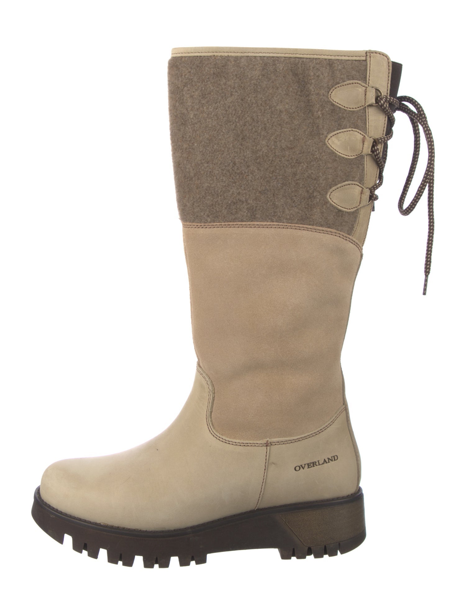 Overland Leather Colorblock Pattern Rain Boots