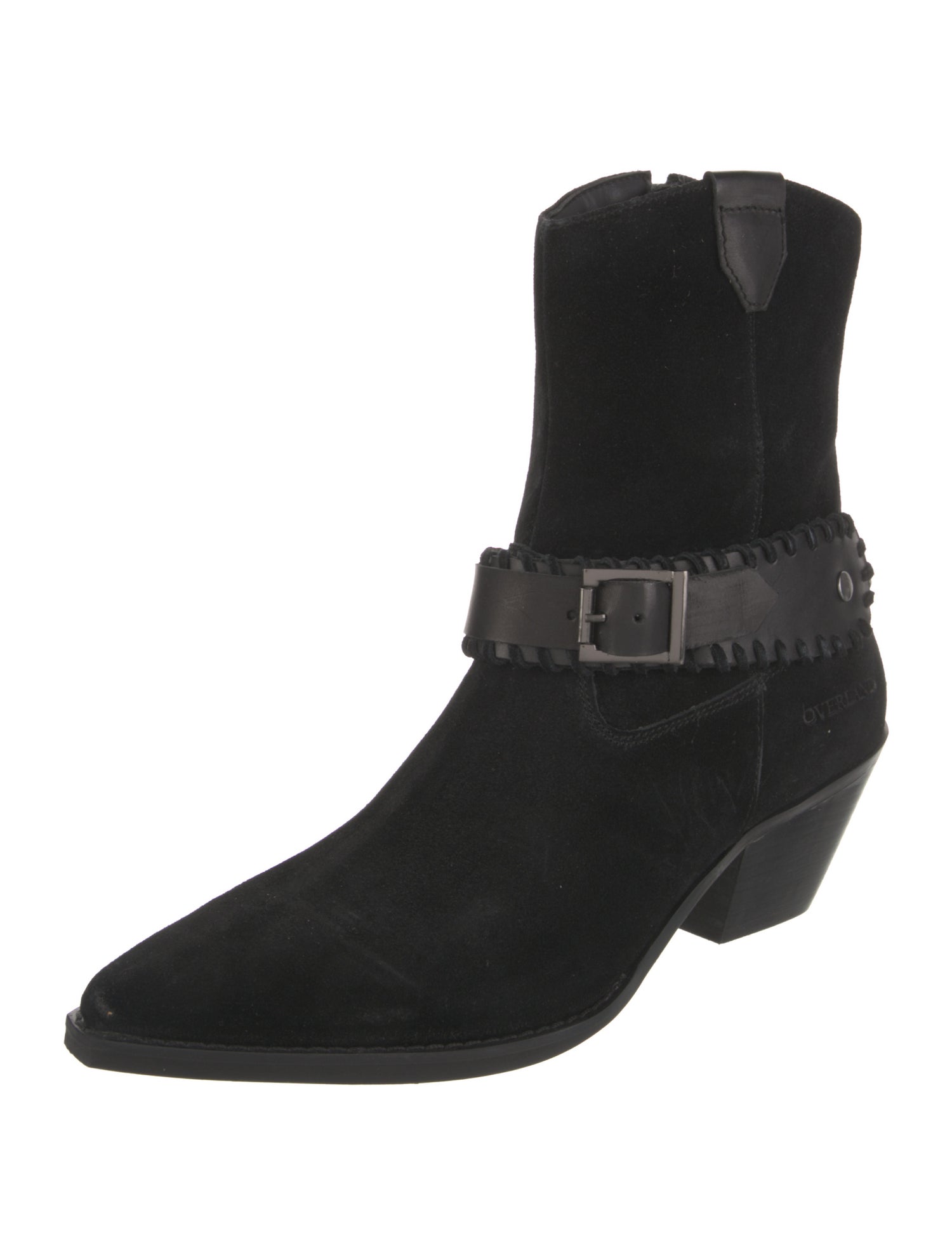 Overland Suede Whipstitch Trim Western Boots w/ Tags