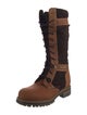 Overland Leather Colorblock Pattern Combat Boots
