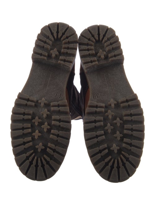 Overland Leather Colorblock Pattern Combat Boots