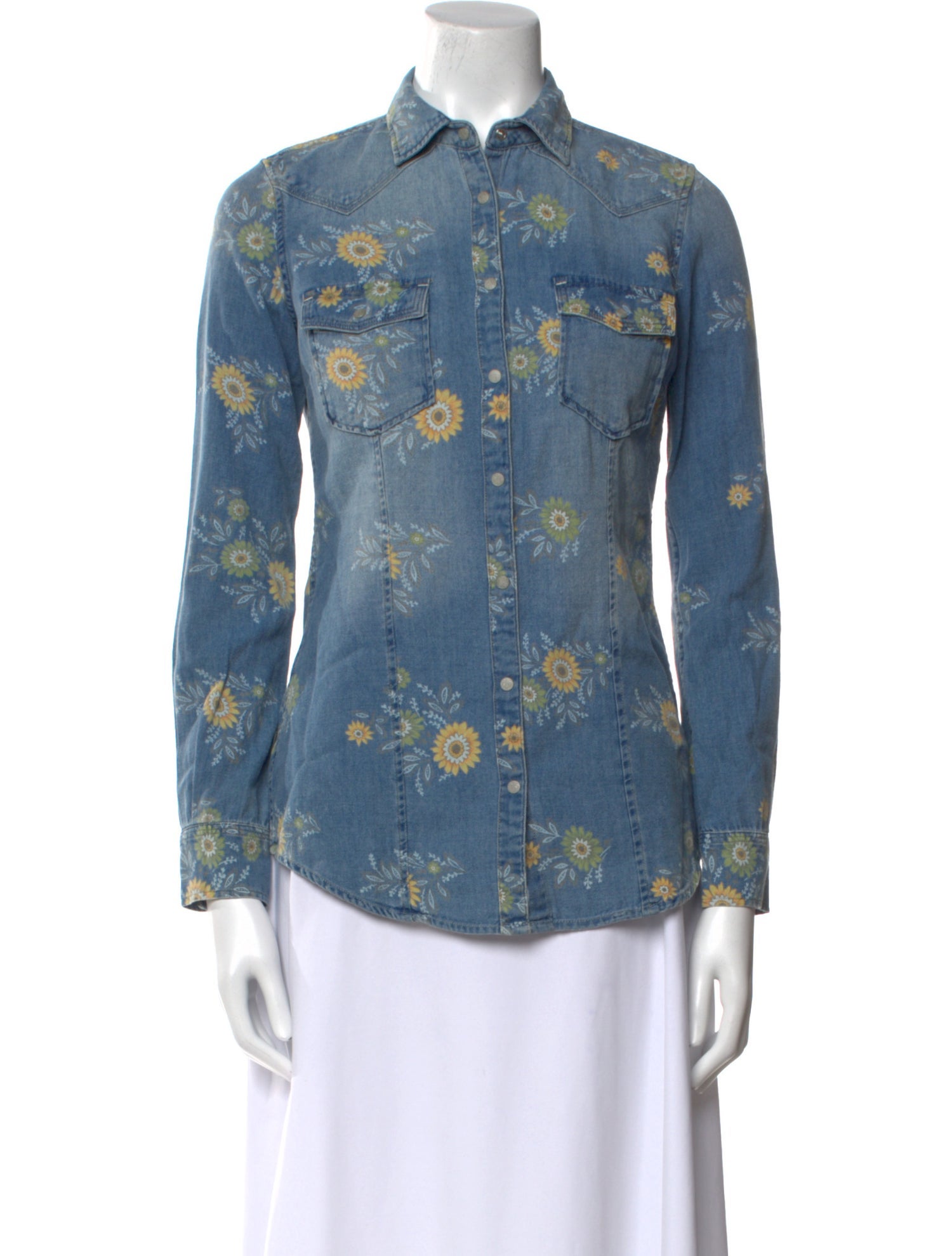 Overland Printed Long Sleeve Button-Up Top