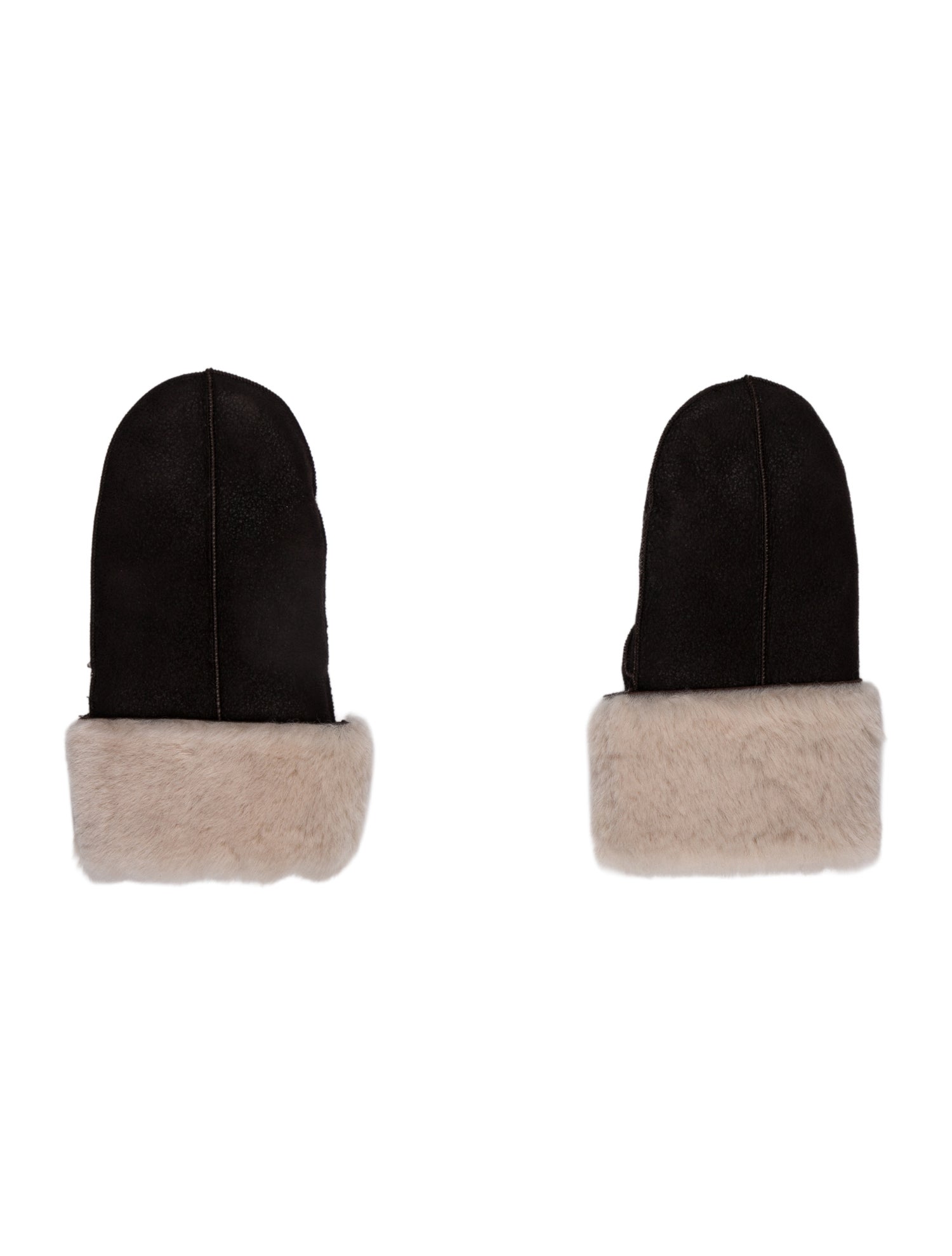 Overland Leather Fur Trim Mittens