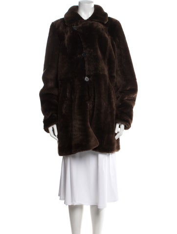 Pre-owned Overland Faux Fur Coat In Brown