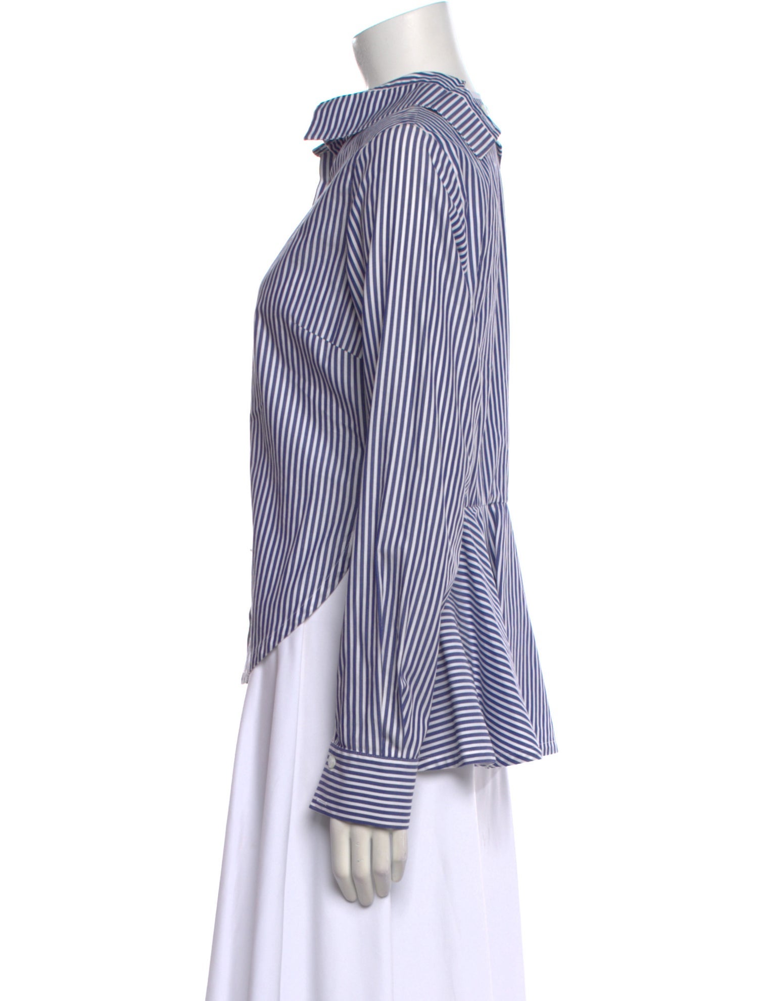 Ovelia Transtoto Striped Long Sleeve Button-Up Top