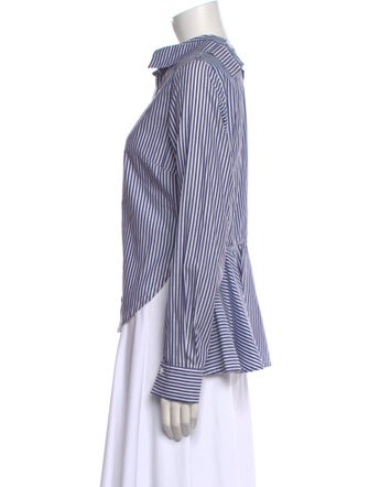 Ovelia Transtoto Striped Long Sleeve Button-Up Top
