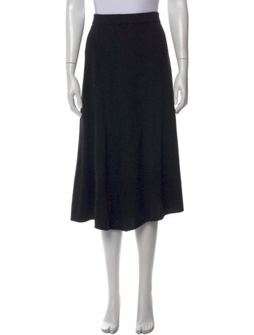 Pre-owned Oyuna Cashmere Midi Length Skirt In Black