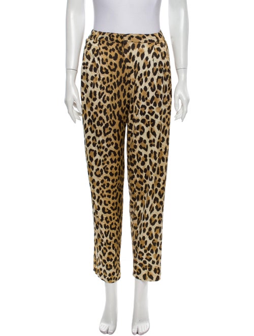 Ozbek Animal Print Straight Leg Pants