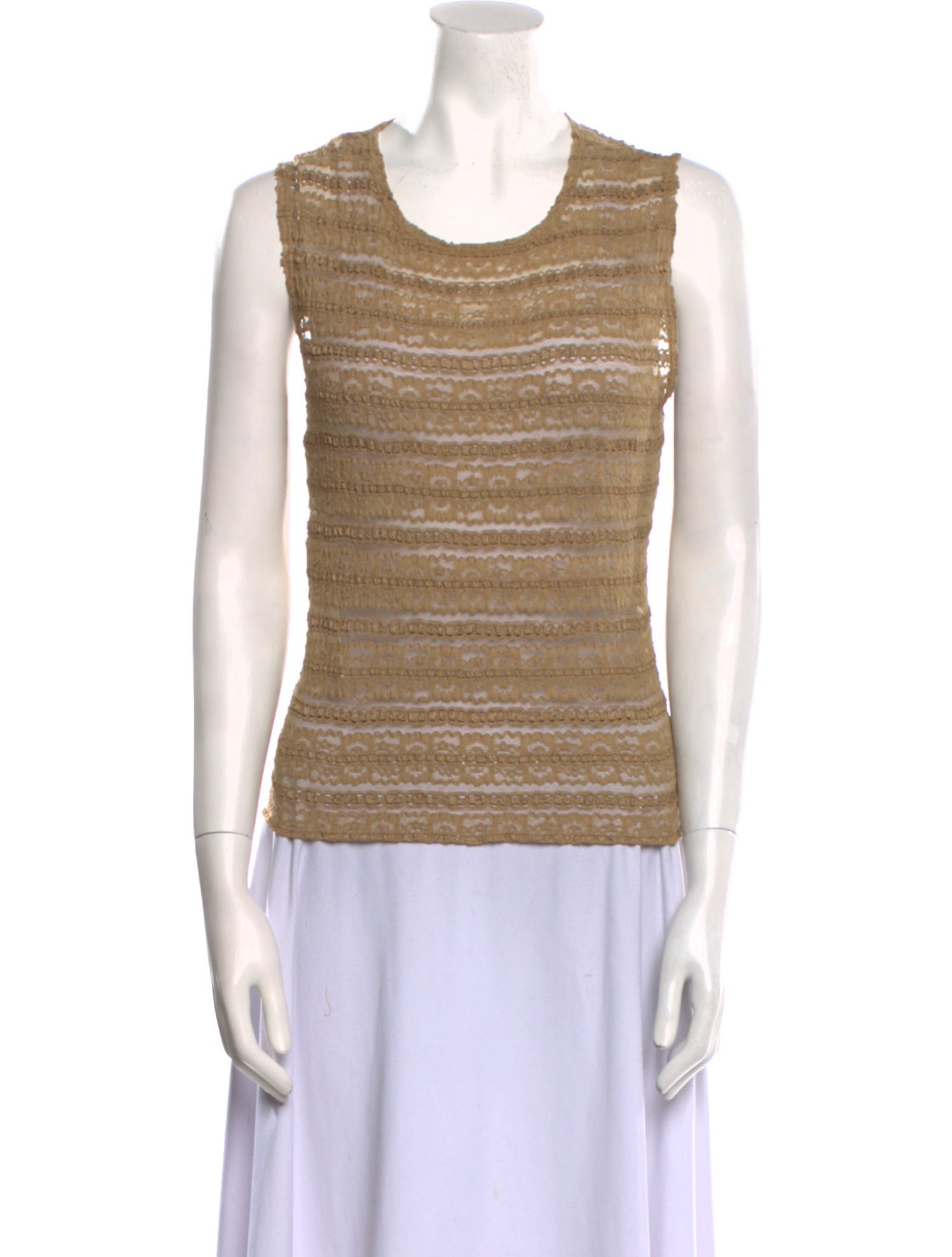 Ozbek Scoop Neck Sleeveless Top