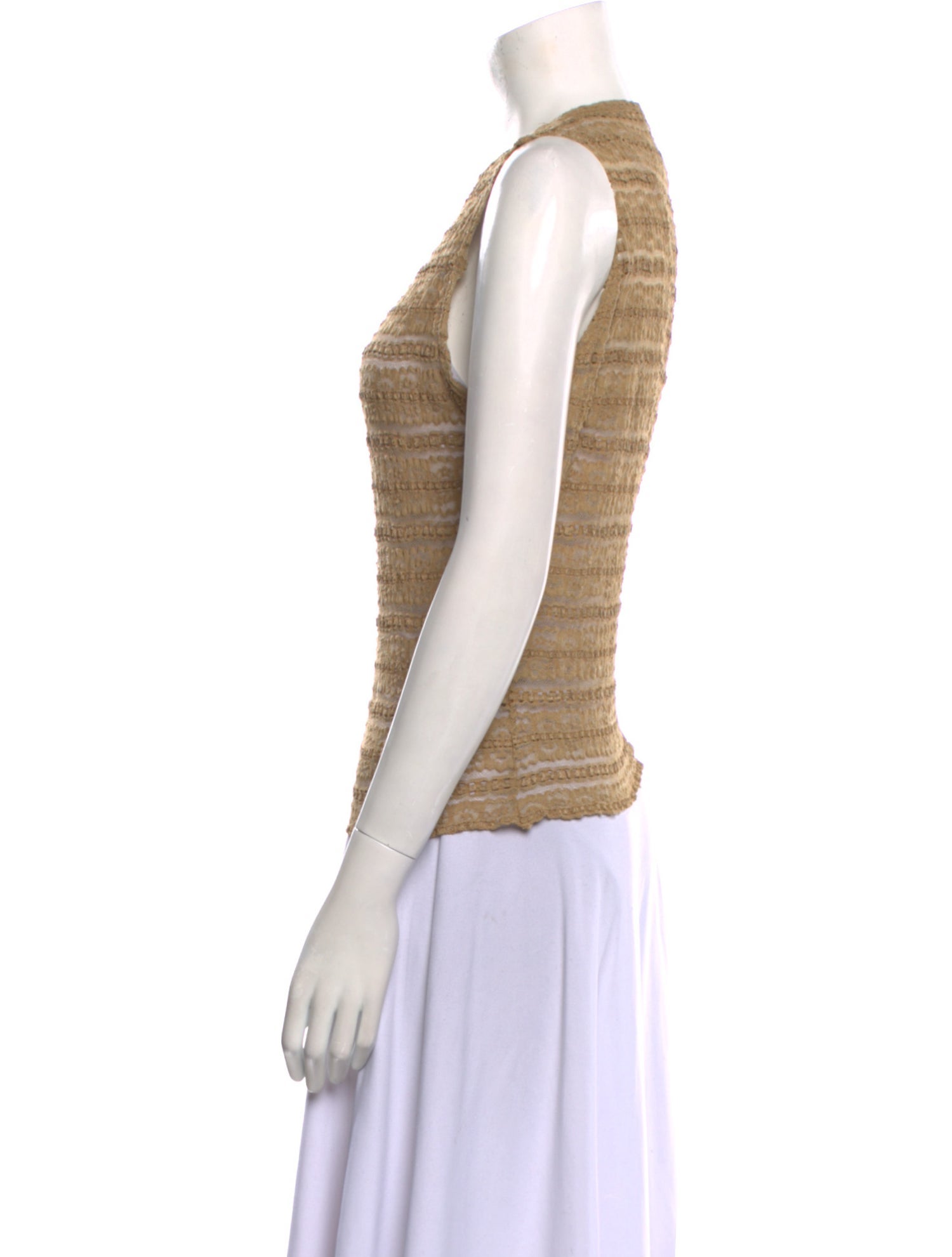 Ozbek Scoop Neck Sleeveless Top