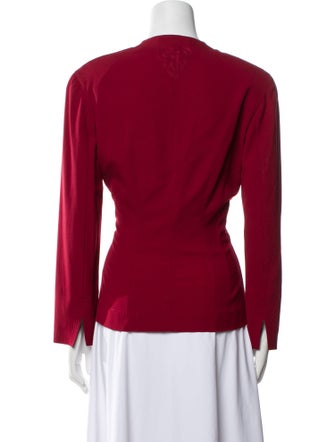 Ozbek V-Neck Long Sleeve Button-Up Top