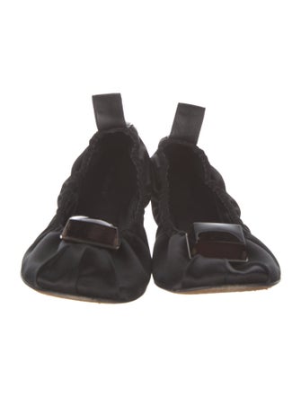 Paul Andrew Satin Crystal Embellishments Ballet Flats