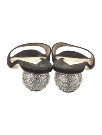 Paul Andrew Suede Crystal Embellishments Slides