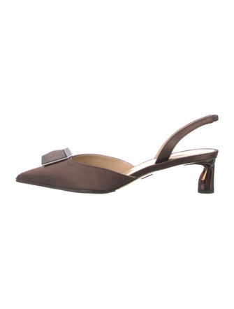 Paul Andrew Satin Slingback Pumps