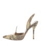 Paul Andrew Leather Animal Print Slingback Pumps