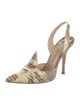 Paul Andrew Leather Animal Print Slingback Pumps