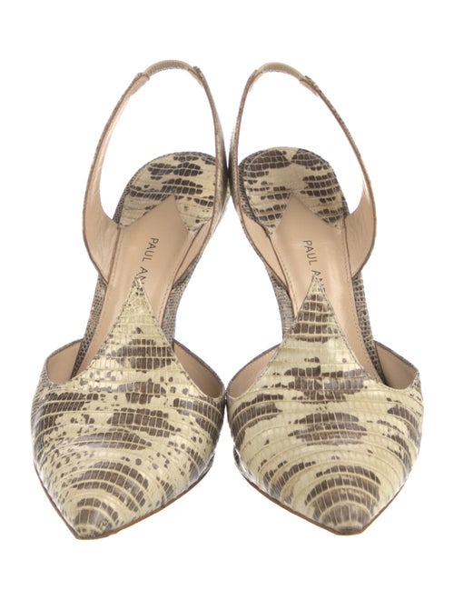 Paul Andrew Leather Animal Print Slingback Pumps