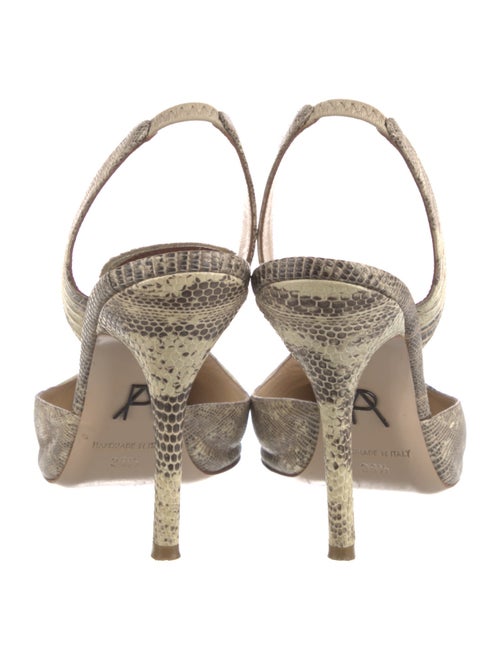 Paul Andrew Leather Animal Print Slingback Pumps