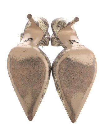 Paul Andrew Leather Animal Print Slingback Pumps