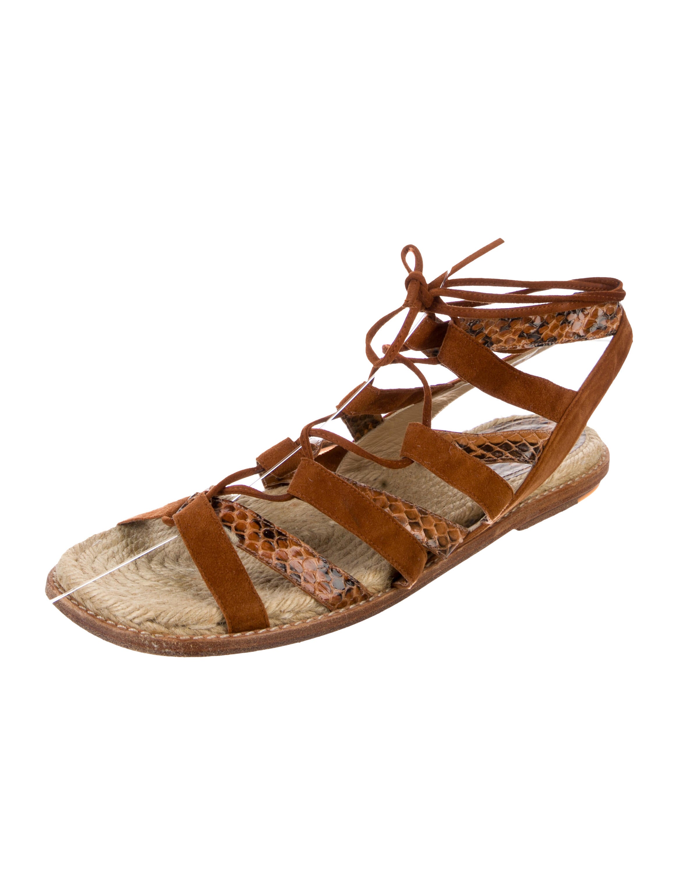 Paul Andrew Suede Braided Accents Gladiator Sandals