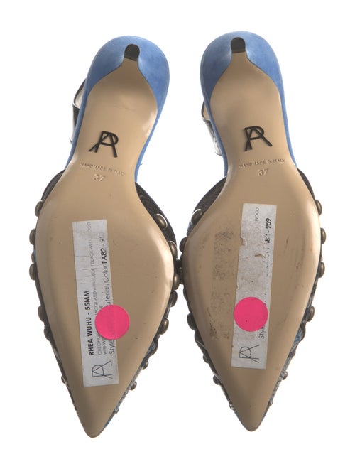 Paul Andrew Leather Floral Print Slingback Pumps