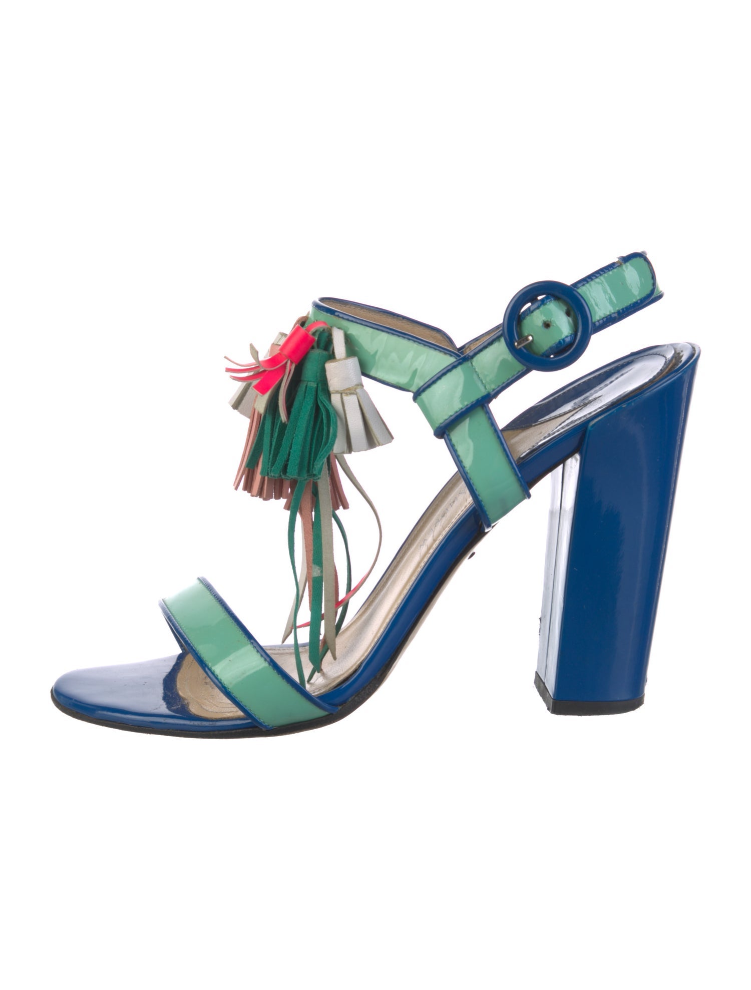 Paul Andrew Patent Leather Slingback Sandals