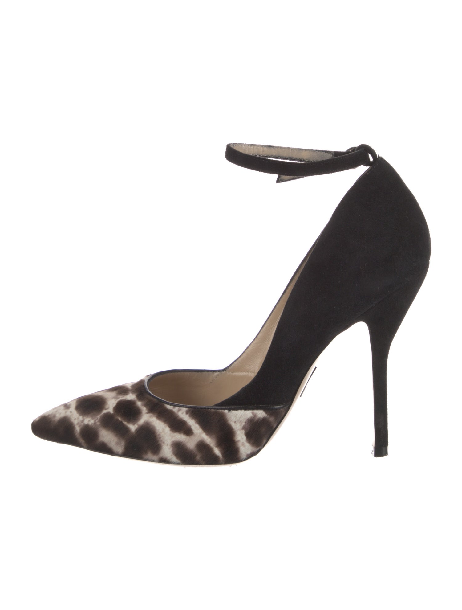 Paul Andrew Ponyhair Animal Print D'Orsay Pumps