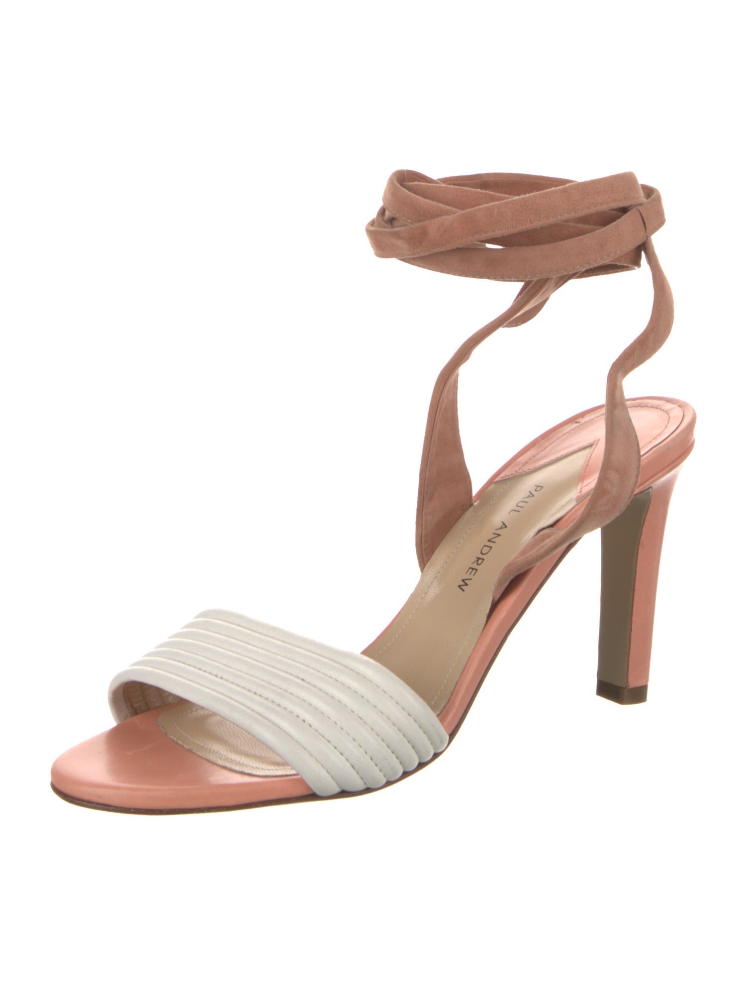 Paul Andrew Suede Colorblock Pattern Sandals