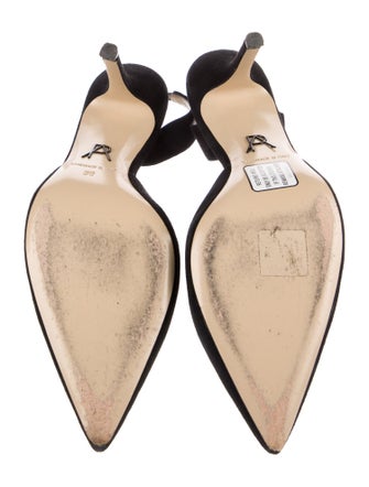 Paul Andrew Suede Crystal Embellishments Slingback Pumps