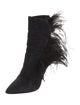 Paul Andrew Suede Feather Trim Boots