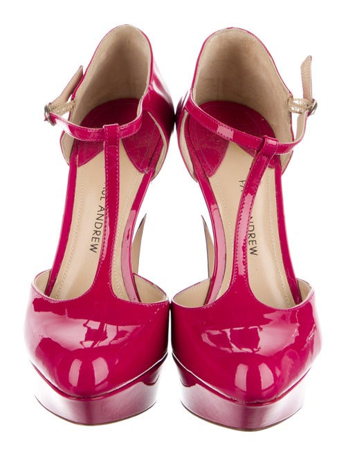 Paul Andrew Patent Leather T-Strap Pumps