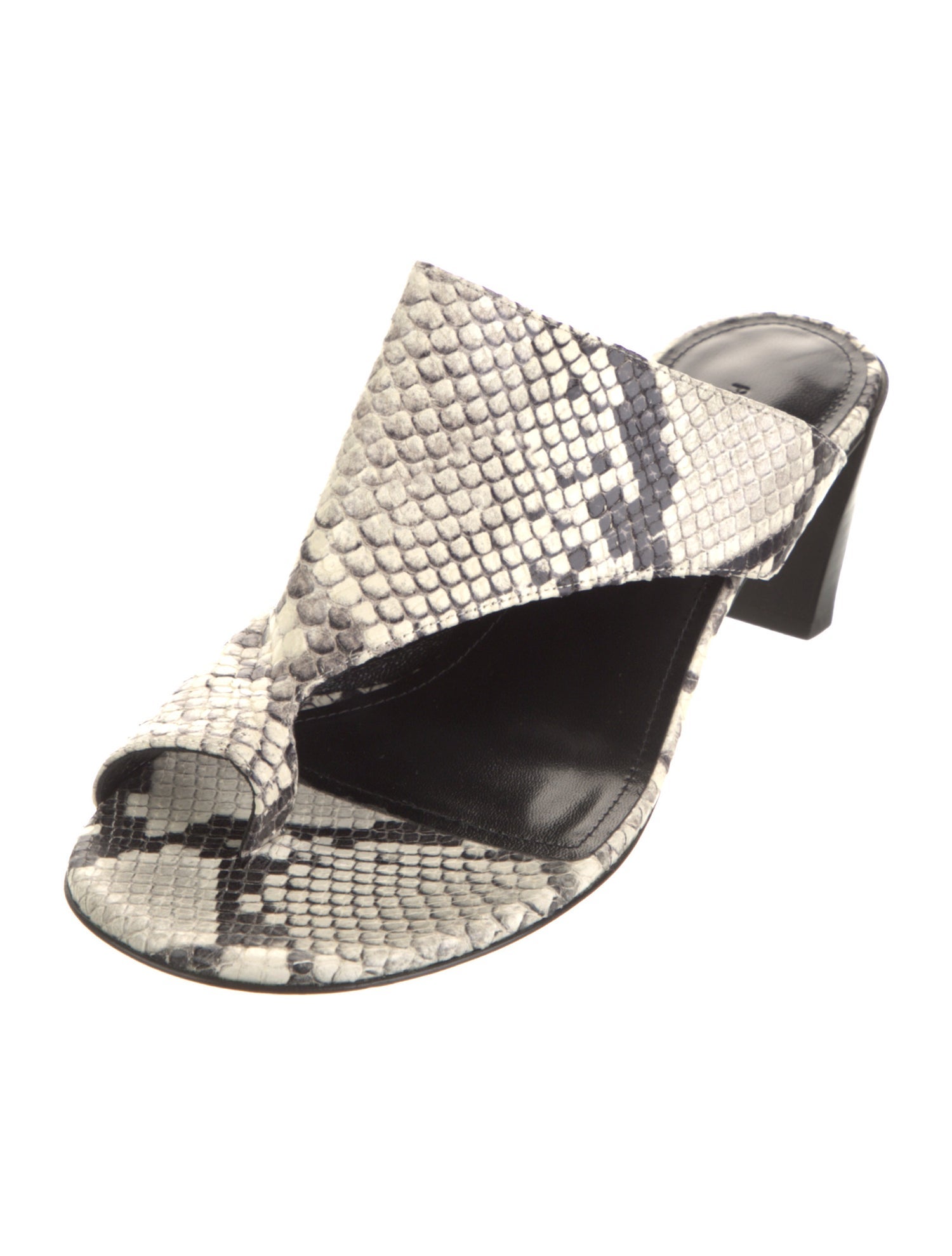 Paul Andrew Snakeskin Animal Print Slides