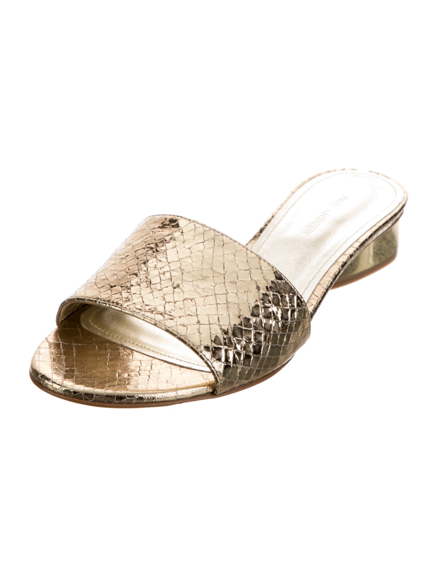 Paul Andrew Leather Animal Print Slides